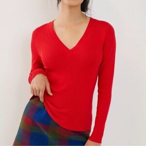 Anthropologie Maeve Thea V-Neck Sweater Womens Size XS